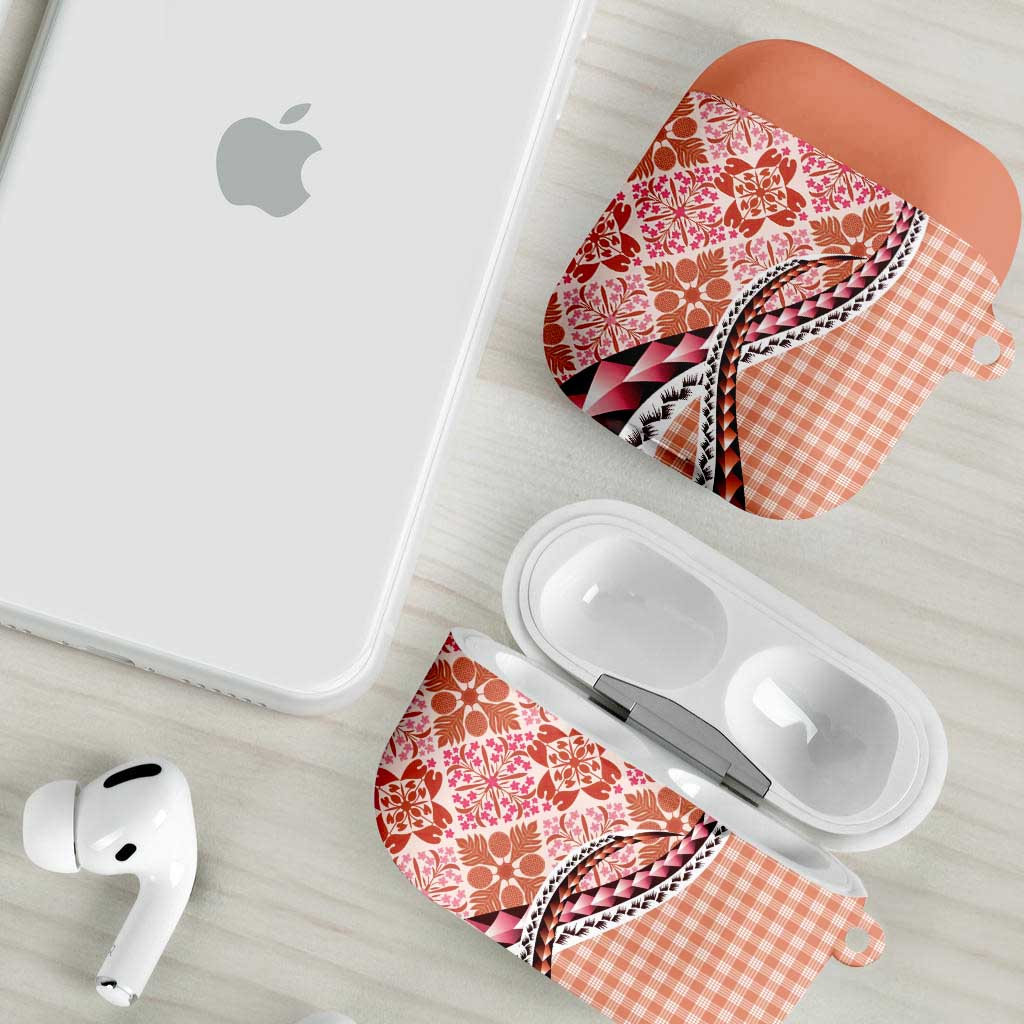 Aloha Vintage Palaka Floral Hawaiian Quilt AirPods Case Ulaula Motif - Polynesian Pride