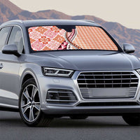 Aloha Vintage Palaka Floral Hawaiian Quilt Auto Sun Shade Ulaula Motif - Polynesian Pride