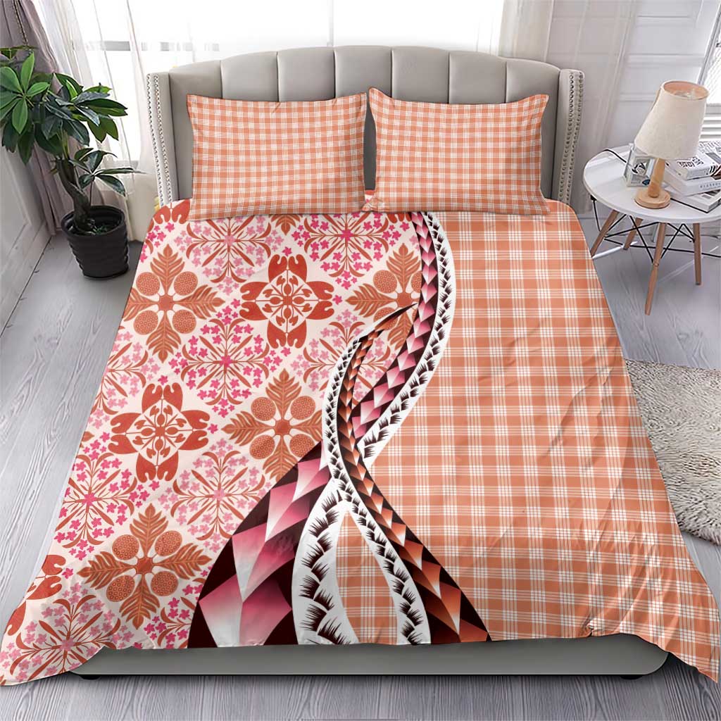 Aloha Vintage Palaka Floral Hawaiian Quilt Bedding Set Ulaula Motif - Polynesian Pride