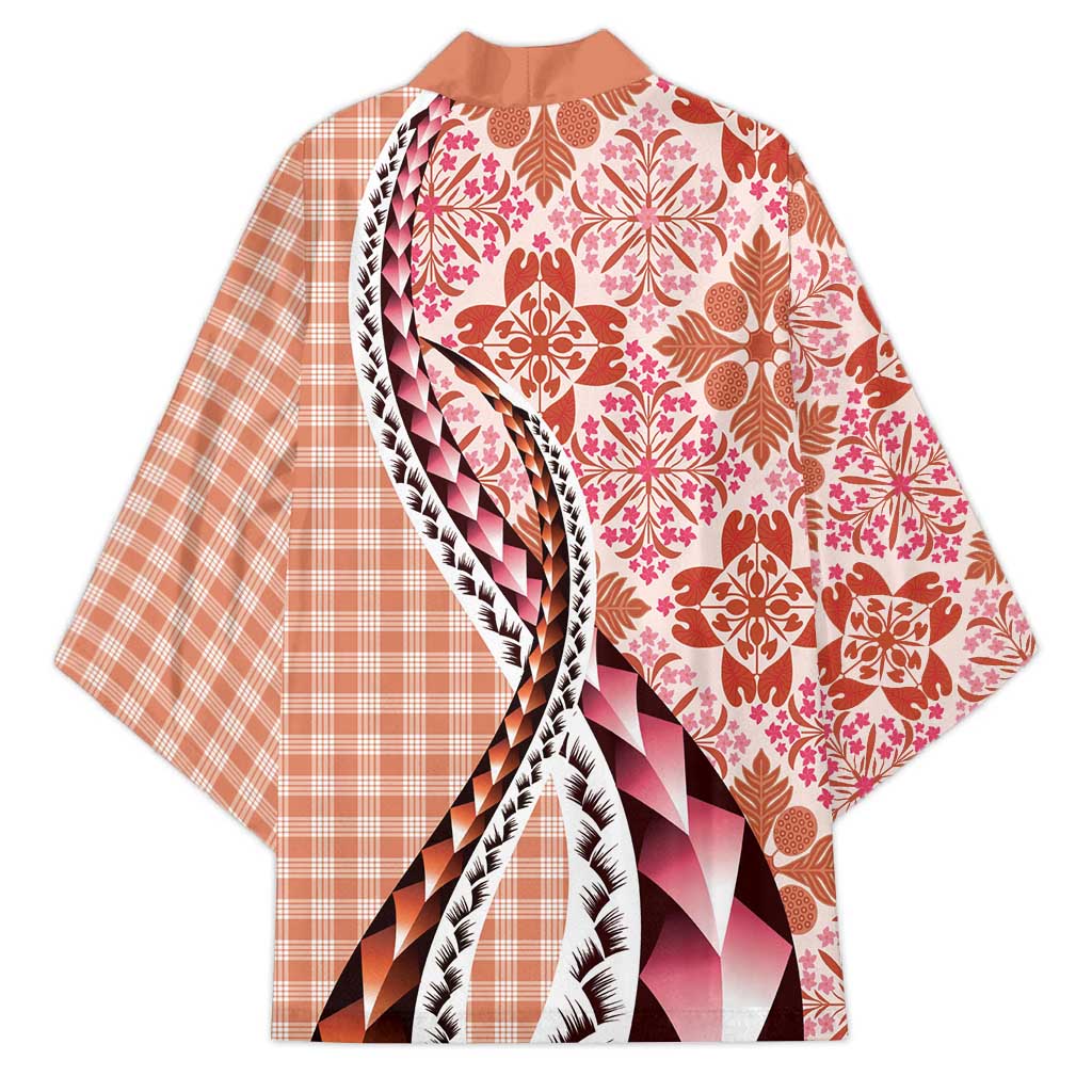 Aloha Vintage Palaka Floral Hawaiian Quilt Kimono Ulaula Motif - Polynesian Pride