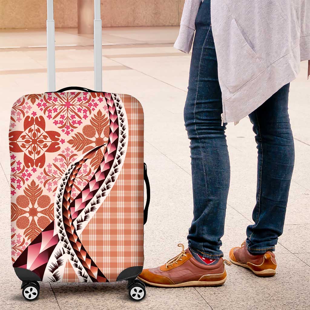 Aloha Vintage Palaka Floral Hawaiian Quilt Luggage Cover Ulaula Motif - Polynesian Pride