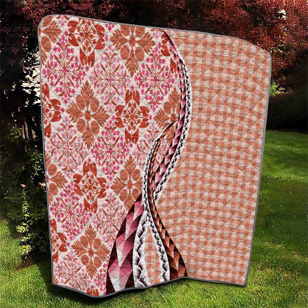Aloha Vintage Palaka Floral Hawaiian Quilt Quilt Ulaula Motif - Polynesian Pride