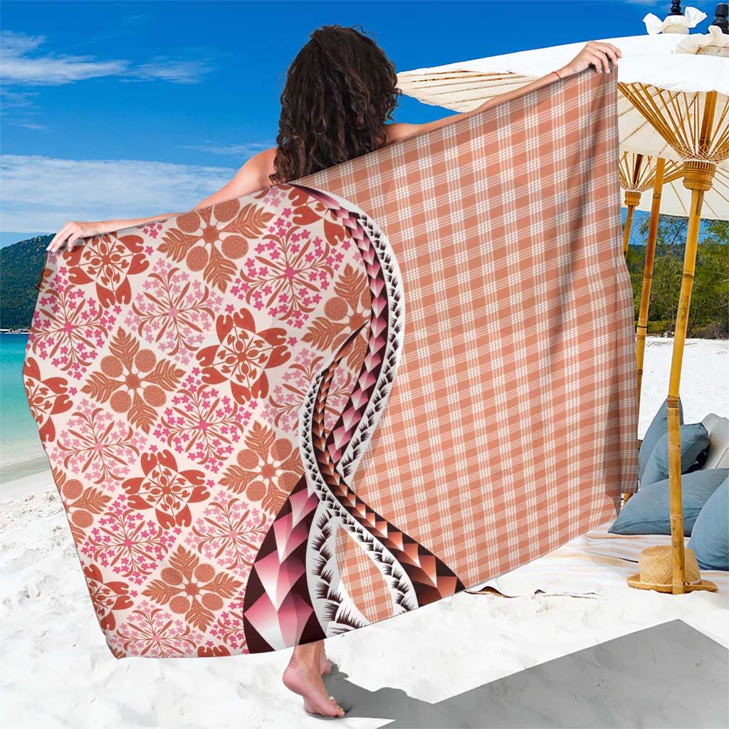 Aloha Vintage Palaka Floral Hawaiian Quilt Sarong Ulaula Motif - Polynesian Pride