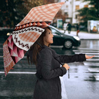 Aloha Vintage Palaka Floral Hawaiian Quilt Umbrella Ulaula Motif - Polynesian Pride