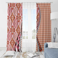 Aloha Vintage Palaka Floral Hawaiian Quilt Window Curtain Ulaula Motif - Polynesian Pride