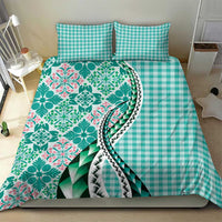 Aloha Vintage Palaka Floral Hawaiian Quilt Bedding Set Polu Motif - Polynesian Pride