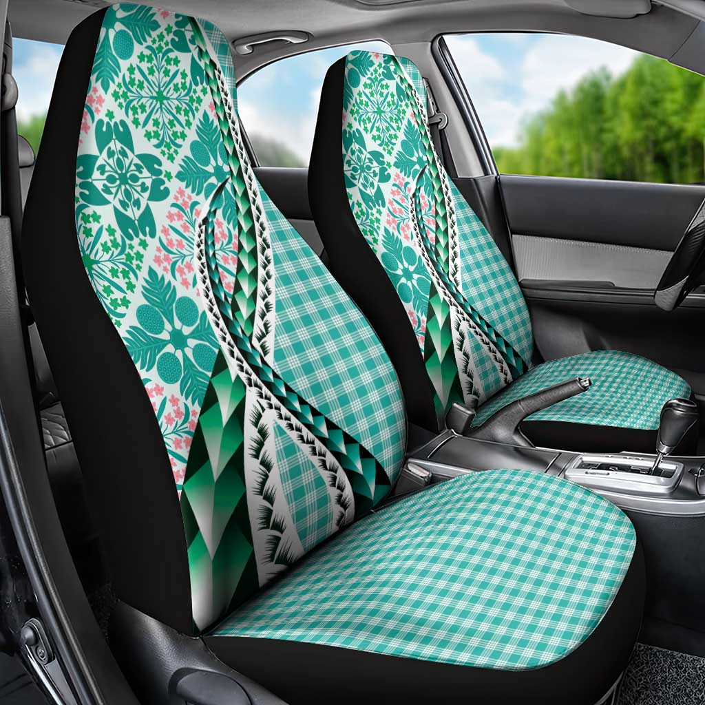 Aloha Vintage Palaka Floral Hawaiian Quilt Car Seat Cover Polu Motif - Polynesian Pride