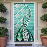 Aloha Vintage Palaka Floral Hawaiian Quilt Door Cover Polu Motif - Polynesian Pride