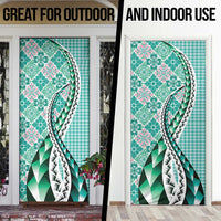 Aloha Vintage Palaka Floral Hawaiian Quilt Door Cover Polu Motif - Polynesian Pride