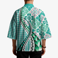 Aloha Vintage Palaka Floral Hawaiian Quilt Kimono Polu Motif - Polynesian Pride