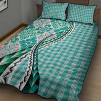 Aloha Vintage Palaka Floral Hawaiian Quilt Quilt Bed Set Polu Motif - Polynesian Pride