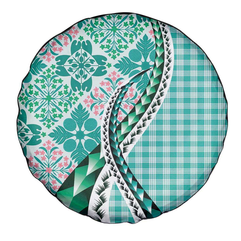 Aloha Vintage Palaka Floral Hawaiian Quilt Spare Tire Cover Polu Motif - Polynesian Pride