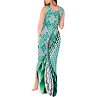 Aloha Vintage Palaka Floral Hawaiian Quilt Tank Maxi Dress Polu Motif - Polynesian Pride