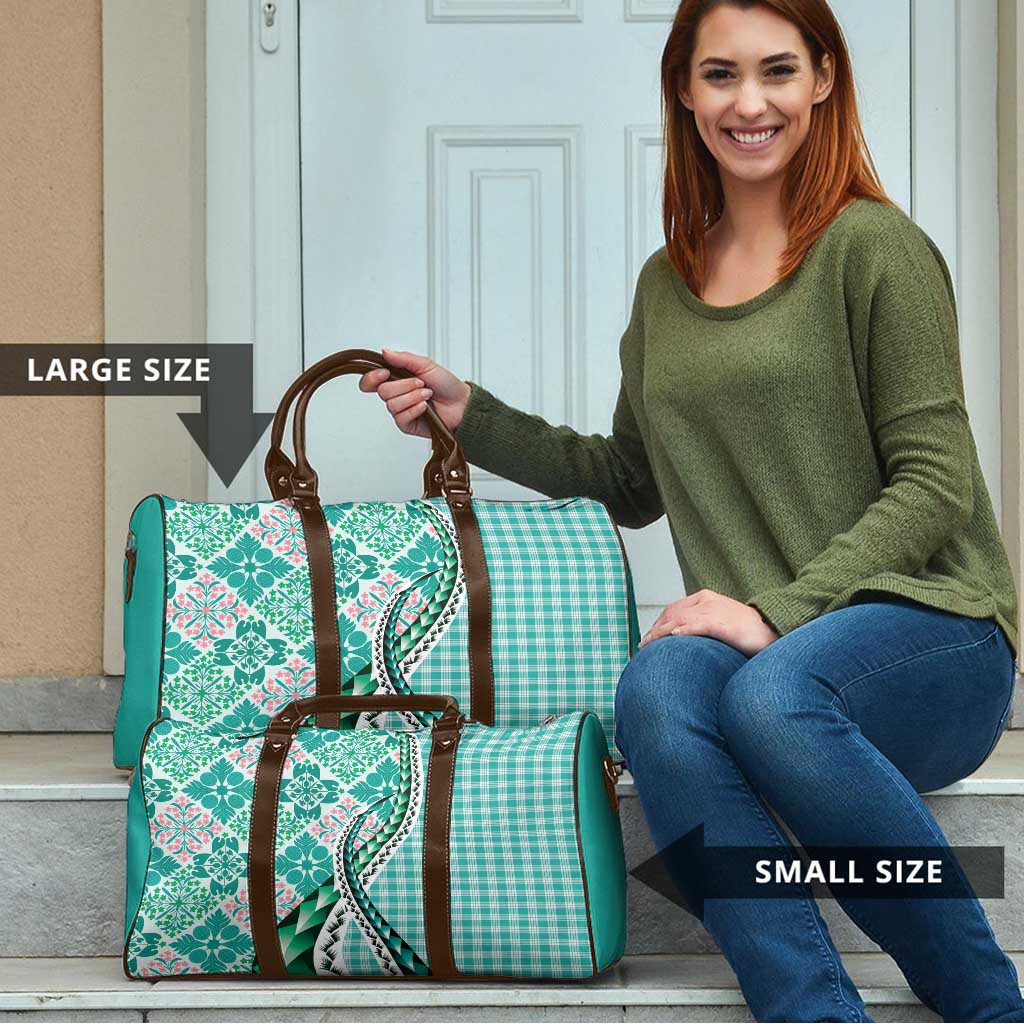 Aloha Vintage Palaka Floral Hawaiian Quilt Travel Bag Polu Motif - Polynesian Pride