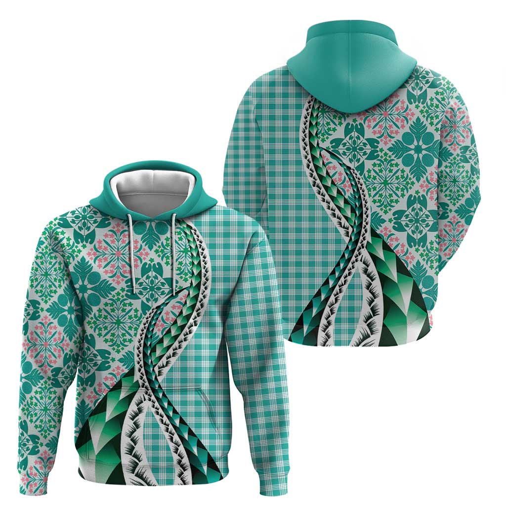 Aloha Vintage Palaka Floral Hawaiian Quilt Zip Hoodie Polu Motif - Polynesian Pride