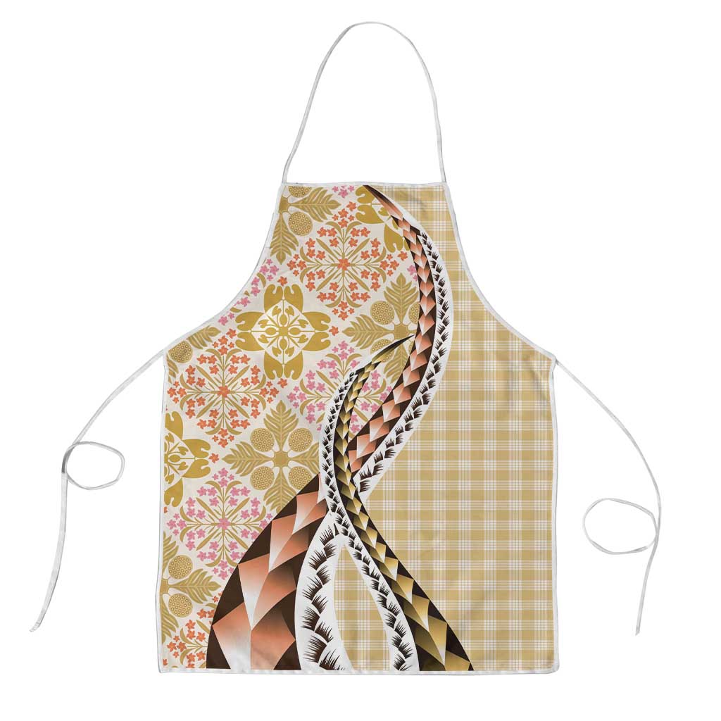 Aloha Vintage Palaka Floral Hawaiian Quilt Apron Melemele Motif - Polynesian Pride