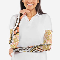 Aloha Vintage Palaka Floral Hawaiian Quilt Arm Sleeves Melemele Motif - Polynesian Pride