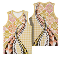 Aloha Vintage Palaka Floral Hawaiian Quilt Basketball Jersey Melemele Motif - Polynesian Pride