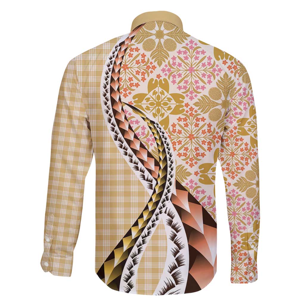 Aloha Vintage Palaka Floral Hawaiian Quilt Family Matching Summer Maxi Dress and Hawaiian Shirt Melemele Motif - Polynesian Pride