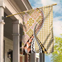 Aloha Vintage Palaka Floral Hawaiian Quilt Garden Flag Melemele Motif - Polynesian Pride