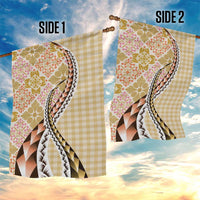 Aloha Vintage Palaka Floral Hawaiian Quilt Garden Flag Melemele Motif - Polynesian Pride