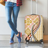 Aloha Vintage Palaka Floral Hawaiian Quilt Luggage Cover Melemele Motif - Polynesian Pride