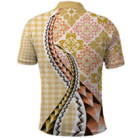 Aloha Vintage Palaka Floral Hawaiian Quilt Polo Shirt Melemele Motif - Polynesian Pride