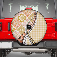 Aloha Vintage Palaka Floral Hawaiian Quilt Spare Tire Cover Melemele Motif - Polynesian Pride