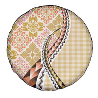 Aloha Vintage Palaka Floral Hawaiian Quilt Spare Tire Cover Melemele Motif - Polynesian Pride