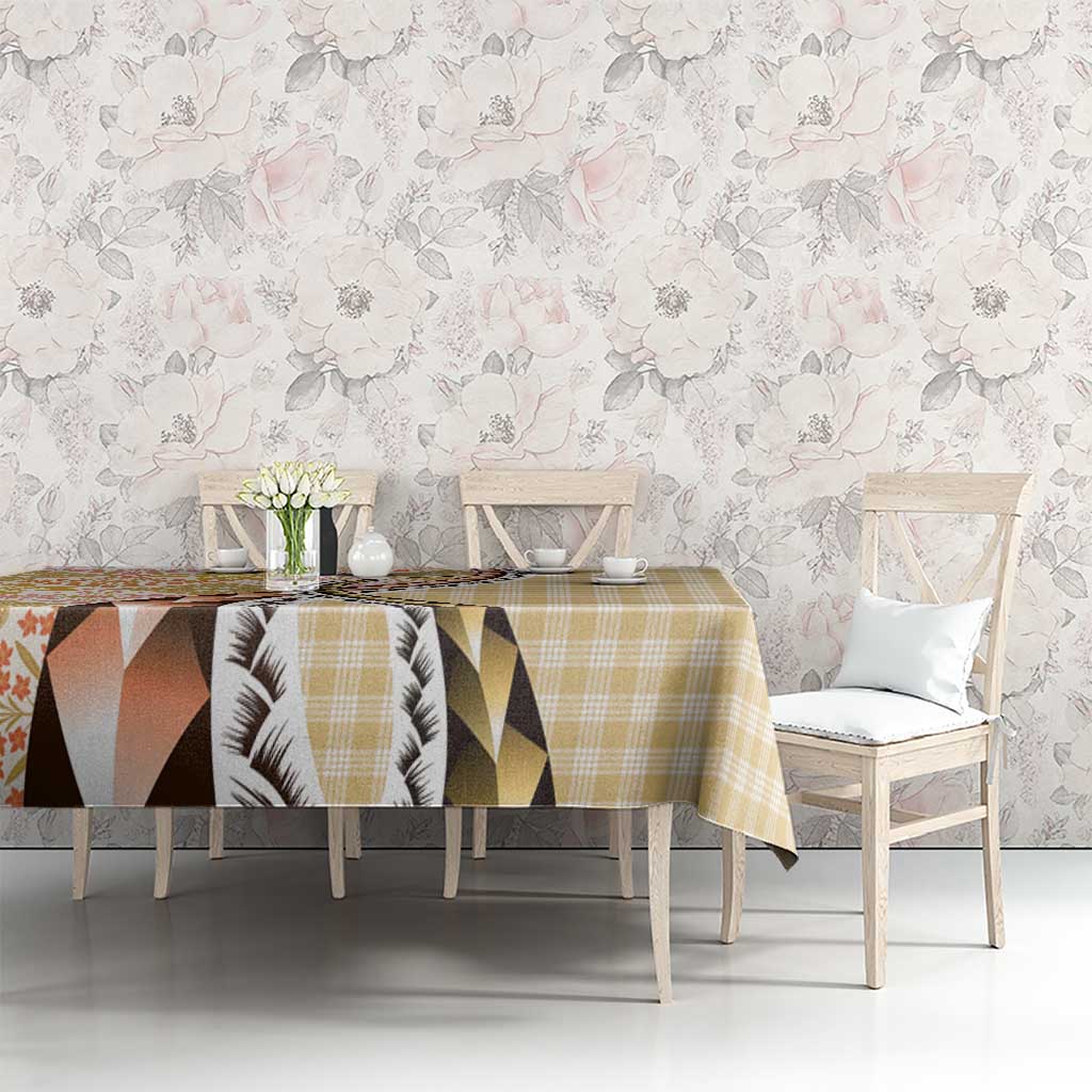 Aloha Vintage Palaka Floral Hawaiian Quilt Tablecloth Melemele Motif - Polynesian Pride