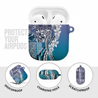 Aloha Vintage Plumeria Hawaiian Tapa Pattern AirPods Case Blue Hawaiian Tapa Pattern LT9 - Polynesian Pride