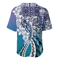 Aloha Vintage Plumeria Hawaiian Tapa Pattern Baseball Jersey Blue Hawaiian Tapa Pattern - Polynesian Pride