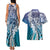 Aloha Vintage Plumeria Hawaiian Tapa Pattern Couples Matching Tank Maxi Dress and Hawaiian Shirt Blue Hawaiian Tapa Pattern - Polynesian Pride
