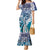 Aloha Vintage Plumeria Hawaiian Tapa Pattern Family Matching Mermaid Dress and Hawaiian Shirt Blue Hawaiian Tapa Pattern - Polynesian Pride