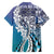 Aloha Vintage Plumeria Hawaiian Tapa Pattern Family Matching Off The Shoulder Long Sleeve Dress and Hawaiian Shirt Blue Hawaiian Tapa Pattern - Polynesian Pride