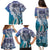 Aloha Vintage Plumeria Hawaiian Tapa Pattern Family Matching Puletasi and Hawaiian Shirt Blue Hawaiian Tapa Pattern - Polynesian Pride