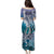 Aloha Vintage Plumeria Hawaiian Tapa Pattern Family Matching Puletasi and Hawaiian Shirt Blue Hawaiian Tapa Pattern - Polynesian Pride