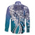 Aloha Vintage Plumeria Hawaiian Tapa Pattern Family Matching Short Sleeve Bodycon Dress and Hawaiian Shirt Blue Hawaiian Tapa Pattern - Polynesian Pride