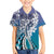 Aloha Vintage Plumeria Hawaiian Tapa Pattern Family Matching Short Sleeve Bodycon Dress and Hawaiian Shirt Blue Hawaiian Tapa Pattern - Polynesian Pride