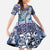 Aloha Vintage Plumeria Hawaiian Tapa Pattern Family Matching Summer Maxi Dress and Hawaiian Shirt Blue Hawaiian Tapa Pattern - Polynesian Pride