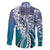 Aloha Vintage Plumeria Hawaiian Tapa Pattern Family Matching Summer Maxi Dress and Hawaiian Shirt Blue Hawaiian Tapa Pattern - Polynesian Pride