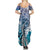 Aloha Vintage Plumeria Hawaiian Tapa Pattern Family Matching Summer Maxi Dress and Hawaiian Shirt Blue Hawaiian Tapa Pattern - Polynesian Pride