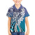Aloha Vintage Plumeria Hawaiian Tapa Pattern Family Matching Summer Maxi Dress and Hawaiian Shirt Blue Hawaiian Tapa Pattern - Polynesian Pride