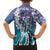 Aloha Vintage Plumeria Hawaiian Tapa Pattern Family Matching Tank Maxi Dress and Hawaiian Shirt Blue Hawaiian Tapa Pattern - Polynesian Pride