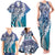 Aloha Vintage Plumeria Hawaiian Tapa Pattern Family Matching Tank Maxi Dress and Hawaiian Shirt Blue Hawaiian Tapa Pattern - Polynesian Pride