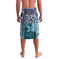 Aloha Vintage Plumeria Hawaiian Tapa Pattern Lavalava Blue Hawaiian Tapa Pattern - Polynesian Pride