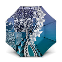 Aloha Vintage Plumeria Hawaiian Tapa Pattern Umbrella Blue Hawaiian Tapa Pattern - Polynesian Pride