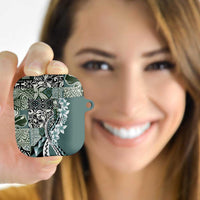 Aloha Vintage Plumeria Hawaiian Tapa Pattern AirPods Case Dark Turquoise Hawaiian Tapa Pattern LT9 - Polynesian Pride