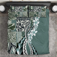 Aloha Vintage Plumeria Hawaiian Tapa Pattern Bedding Set Dark Turquoise Hawaiian Tapa Pattern - Polynesian Pride