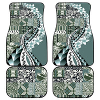 Aloha Vintage Plumeria Hawaiian Tapa Pattern Car Mats Dark Turquoise Hawaiian Tapa Pattern - Polynesian Pride